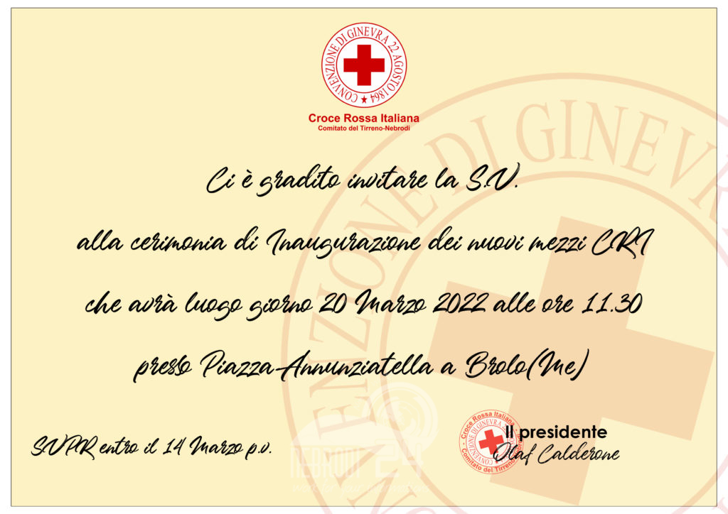 brolo – domenica prossima la cerimonia di inaugurazione dei due nuovi mezzi della croce rossa italiana
