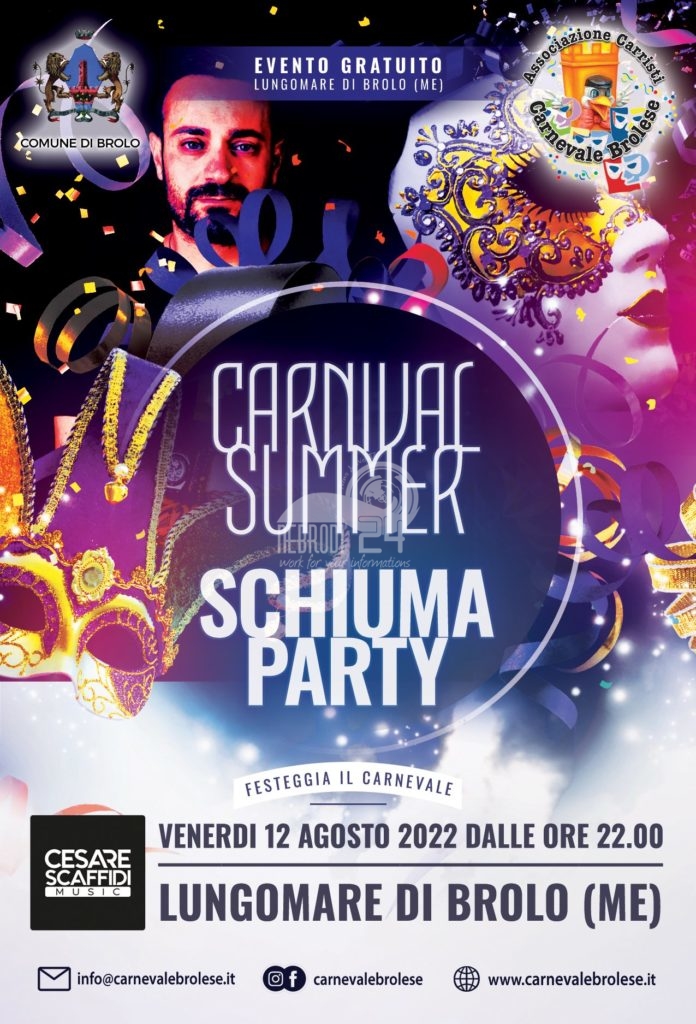 brolo – domani torna il carnival summer con schiuma party