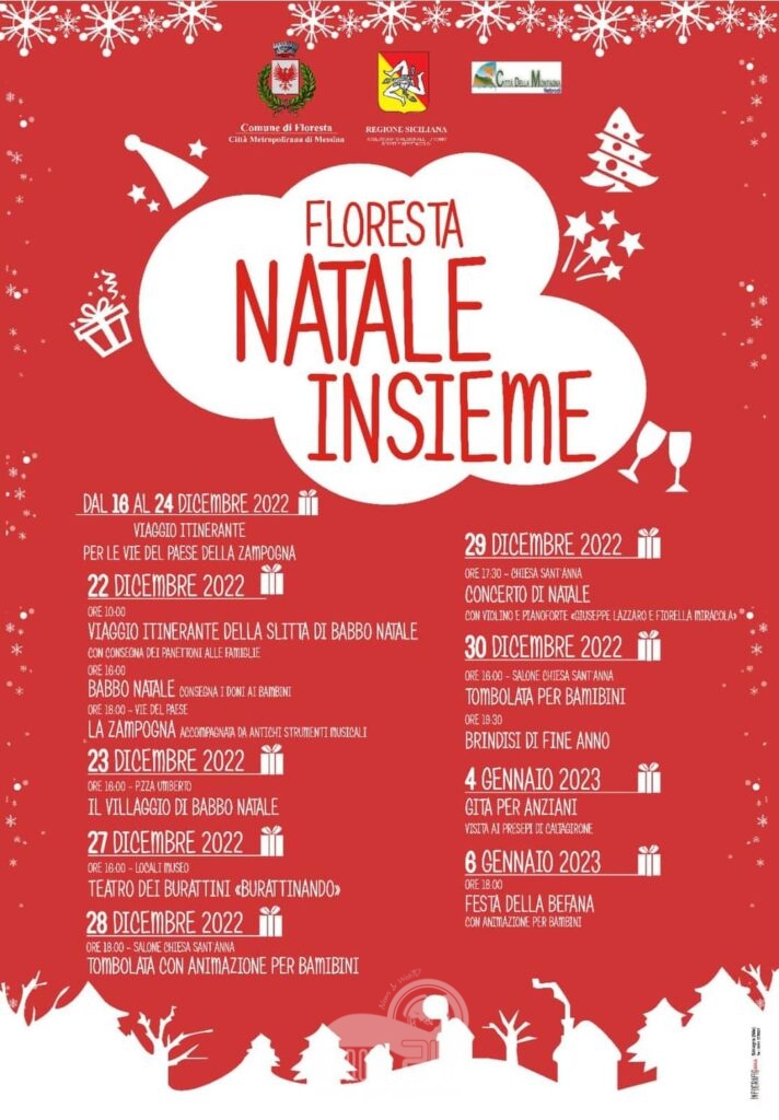 floresta – pubblicato il cartellone degli eventi natalizi. il 29 dicembre il concerto di natale