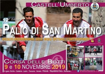 Castell’Umberto – Il 9 e 10 novembre Il Palio di San Martino con la Corsa delle Botti