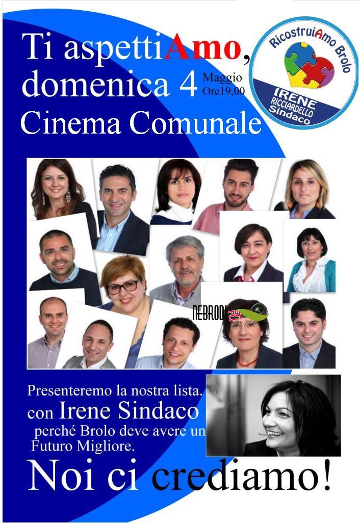 Elezioni Brolo: domani al cinema comunale Irene Ricciardello presenta la lista “RicostruiAmo Brolo”