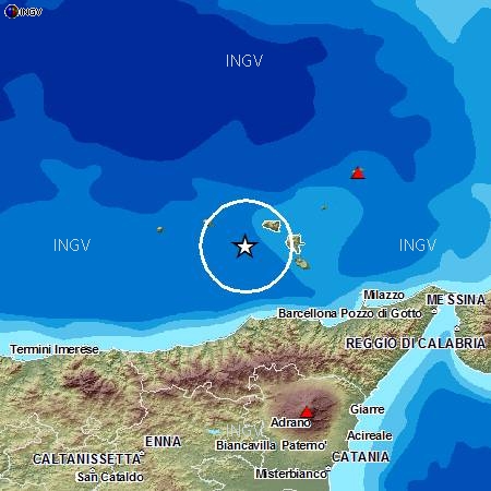 Scossa di terremoto di magnitudo 4,3 nel distretto sismico Isole Lipari