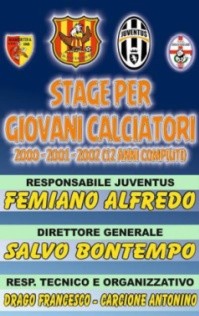 Calcio: oggi a Rocca di Capri Leone, uno stage insieme alla Juventus