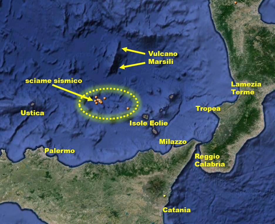 Messina e provincia – Stamane terremoto di magnitudo 2,3 al largo delle Eolie.