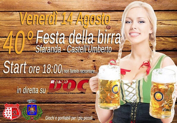 Castell’Umberto – Venerdì la “Festa della Birra” nella nuova piazzetta di SFaranda