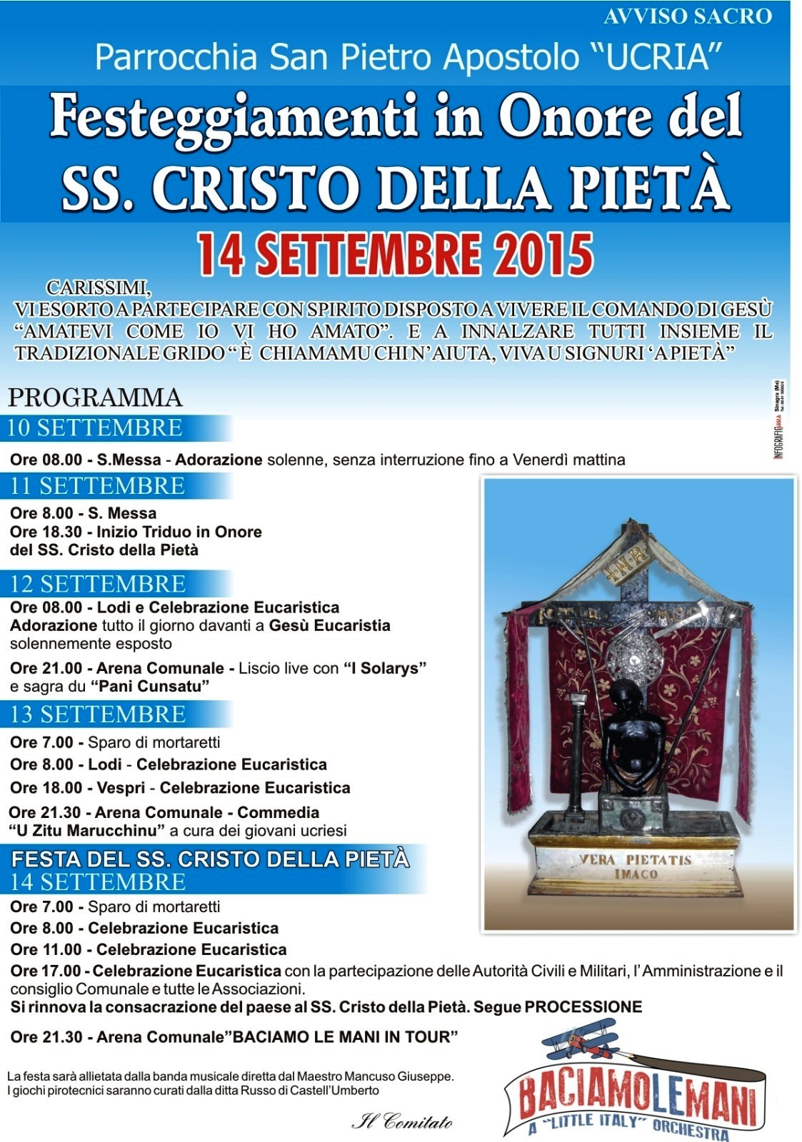 Ucria – Festa del del patrono Ss Cristo della Pietà