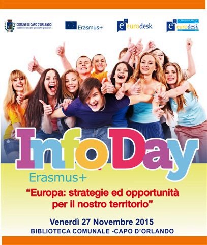 Capo d’Orlando – Venerdì 27 novembre si terrà l’Infoday Erasmus+