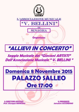 Sinagra – Domenica 8 novembre il Saggio Musicale “Allievi in Concerto”