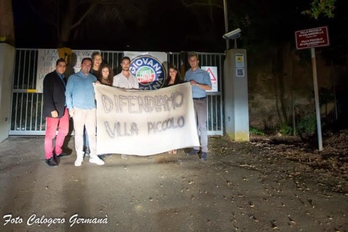 Giovani di Forza Italia organizzano presidio notturno a Villa Piccolo