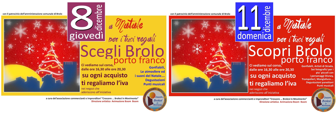 Brolo – Crescere…Brolesi  in Movimento l’8 e l’11 Dicembre lancia “Brolo Porto Franco”