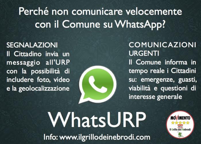 Brolo e Capo d’Orlando – Grillo dei Nebrodi:  Segnalare e comunicare con chiamata “WhatsURP