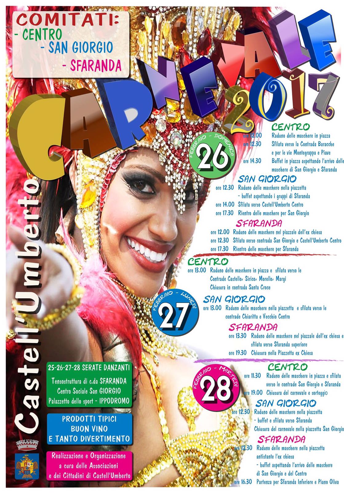 Castell’Umberto – Al via il Carnevale 2017 tra divertimento, allegria e tradizioni