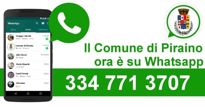 Piraino – Al via un altro servizio di informazione: “Dillo al Comune” con WhatsApp