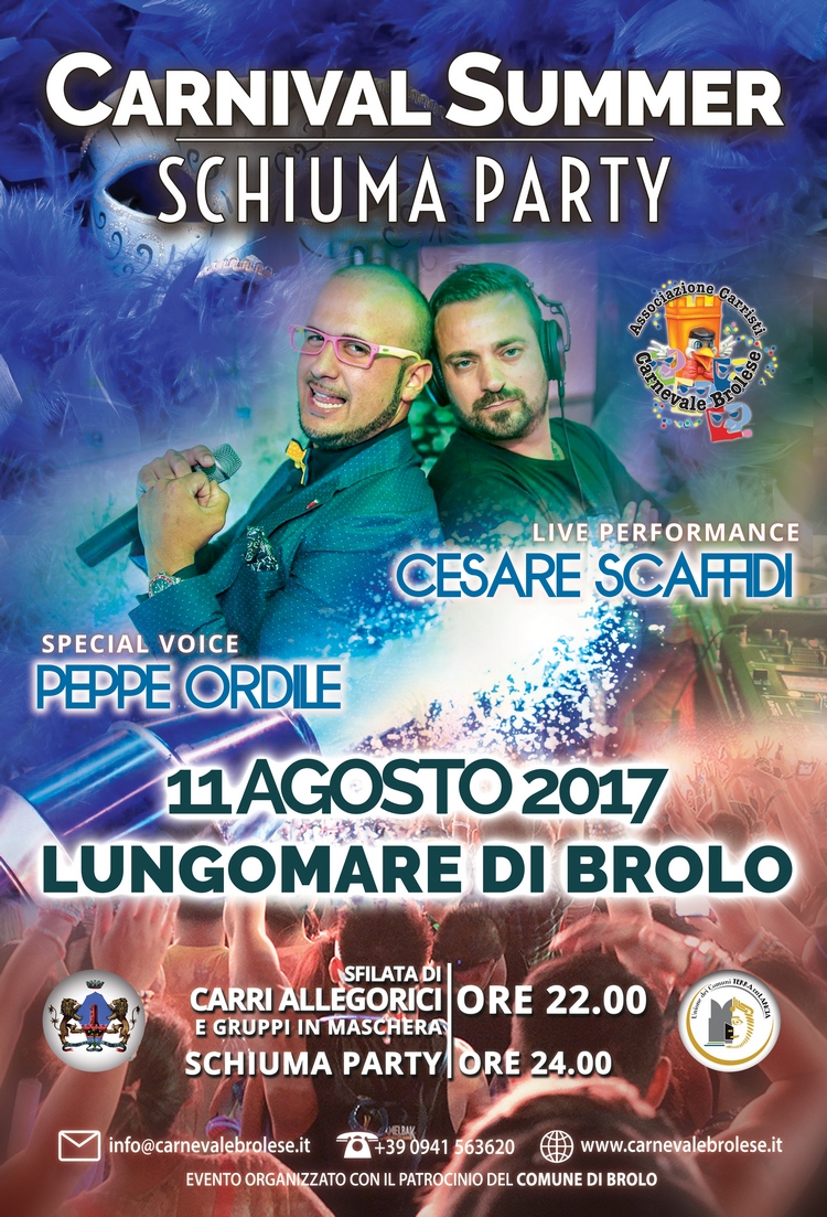 Brolo – Carnival Summer & Schiuma Party, il prossimo 11 agosto sul lungomare