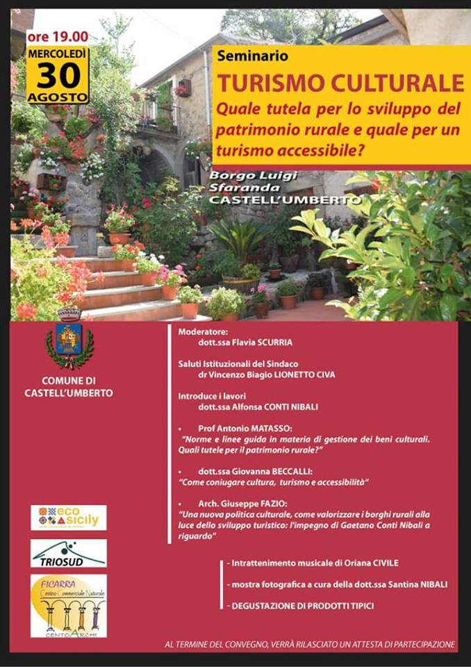 Castell’Umberto – Domani a Sfaranda, nel “Borgo Luigi” un seminario sul Turismo Culturale