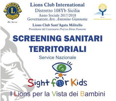 Sant’Agata Militello – Al via dal 16 ottobre il Service Nazionale: “Sight for kis: i Lions per lo screening visivo dell’infanzia”