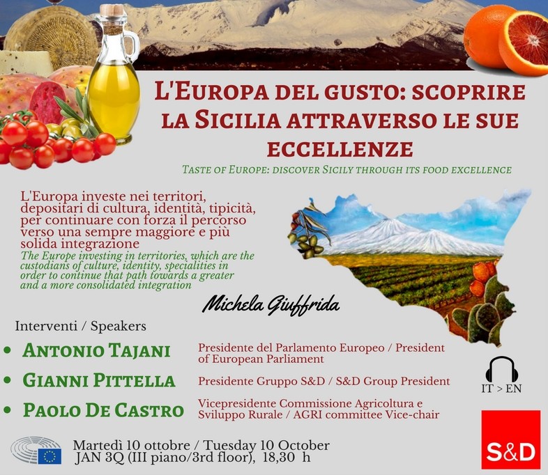 Bruxelles – Il prossimo 10 ottobre “L’Europa del gusto: scoprire la Sicilia attraverso le sue eccellenze”
