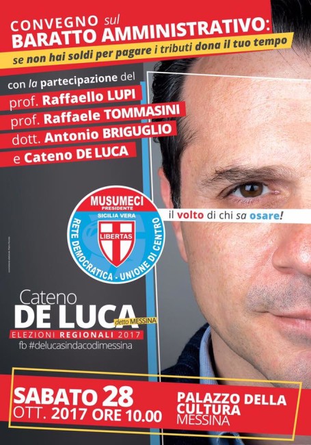 Messina – Cateno De Luca: domani un convegno sul “baratto amministrativo”