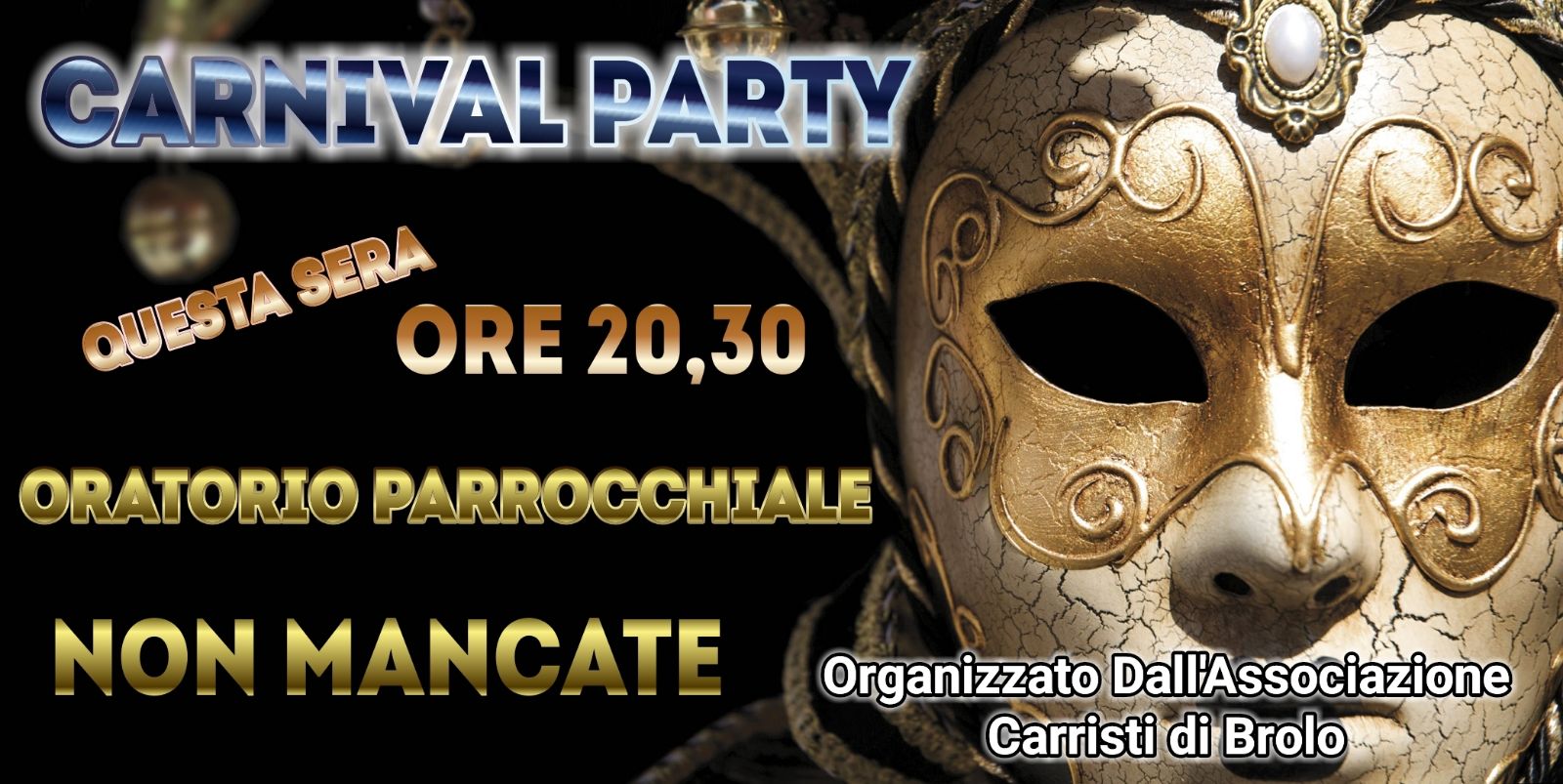 Brolo – Carnevale 2018: se il maltempo farà rinviare la sfilata di domani…si balla al Palatenda! Stasera il Carnival Party