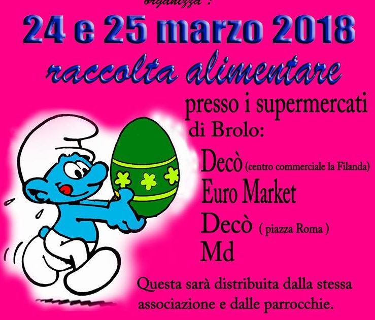 Brolo – Oggi 24 e domani 25 marzo, la raccolta alimentare dell’Ass. Maria SS. Addolorata di Piana