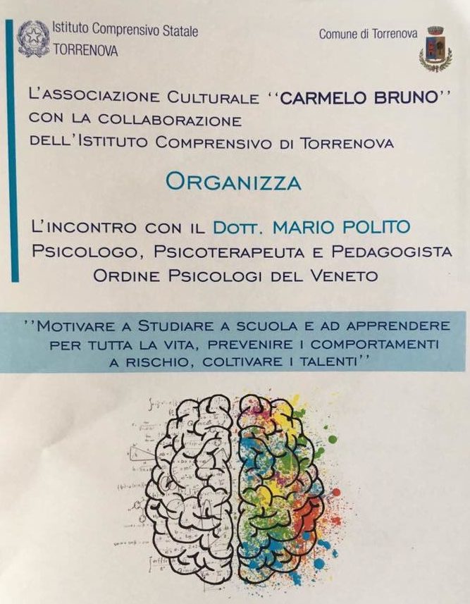 Torrenova –  Incontro con il dottore, psicologo, psicoterapeuta e pedagogista Mario Polito