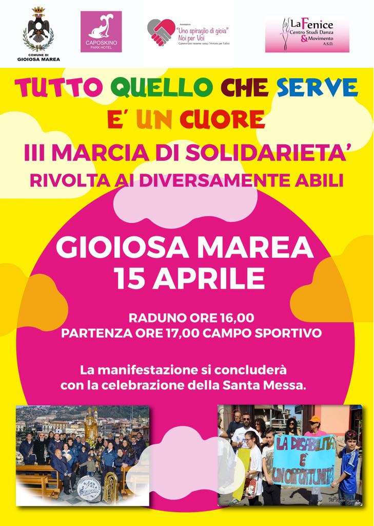 Gioiosa Marea – Marcia della solidarietà: Tutto quello di cui abbiamo bisogno è un CUORE!