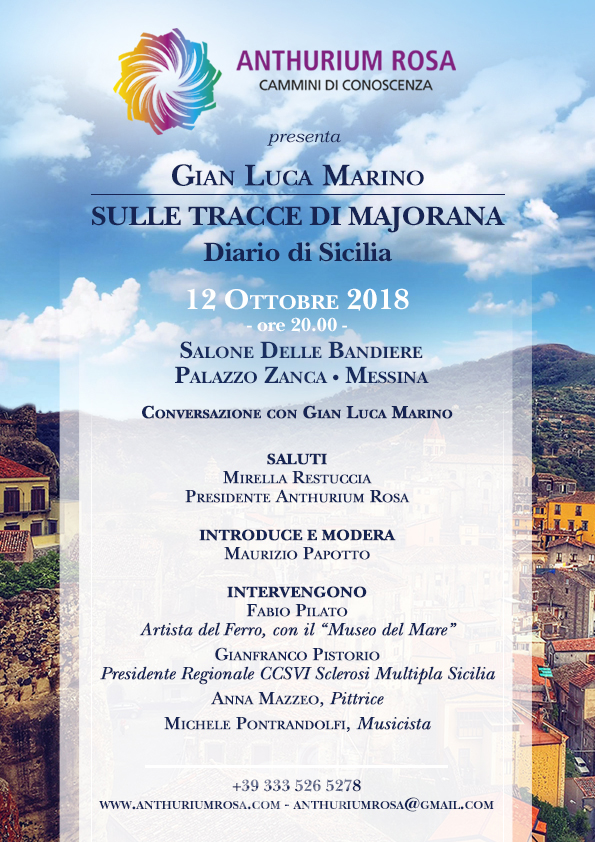 Messina – Associazione Anthurium Rosa: incontro con lo scrittore e giornalista Gian Luca Marino