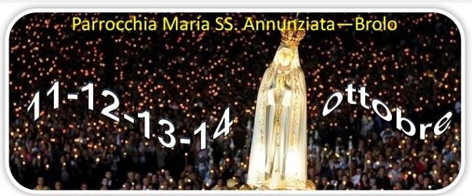 Brolo – Da domani a domenica 14 ottobre la “Festa della Madonna di Fatima”