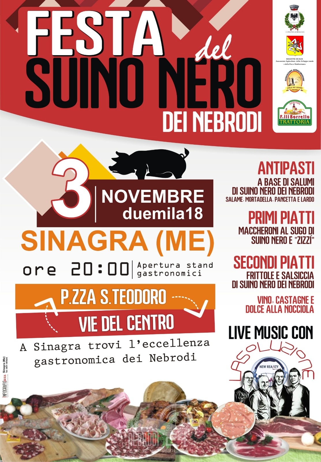 Sinagra – Sabato prossimo 3 novembre la Festa del suino nero dei Nebrodi