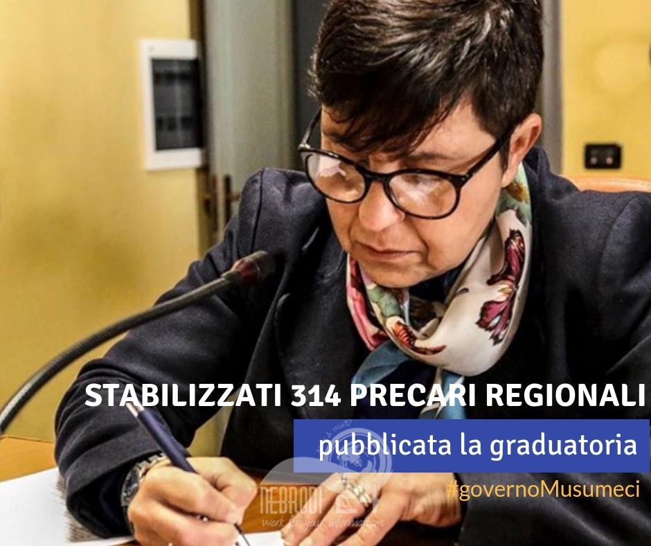 Regione – Stabilizzazione di trecentoquattordici precari della Regione Siciliana: pubblicata la graduatoria