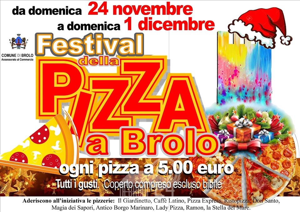 Brolo – Da domenica 24 novembre al 1 dicembre, c’è il “Festival della Pizza”