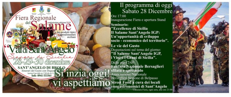 Sant’Angelo di Brolo – Oggi alle 17,00 l’inaugurazione della “Fiera Regionale del Salame e dei Prodotti Tipici della Val di Sant’Angelo”