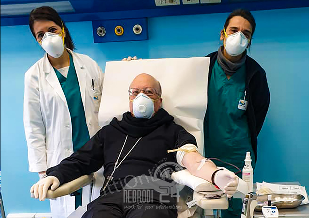 Emergenza Coronavirus – Al Barone Romeo, il vescovo di Patti dona il sangue al centro trasfusionale