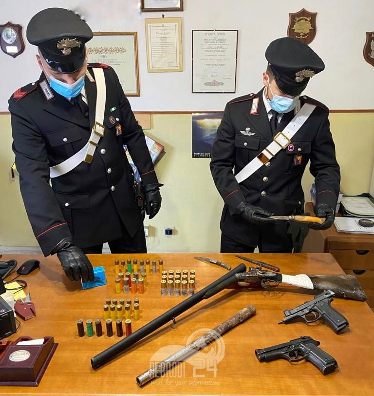 Caronia  –  Controlli dei Carabinieri , due arresti ed una denuncia per detenzione illecita di armi  clandestine e munizioni