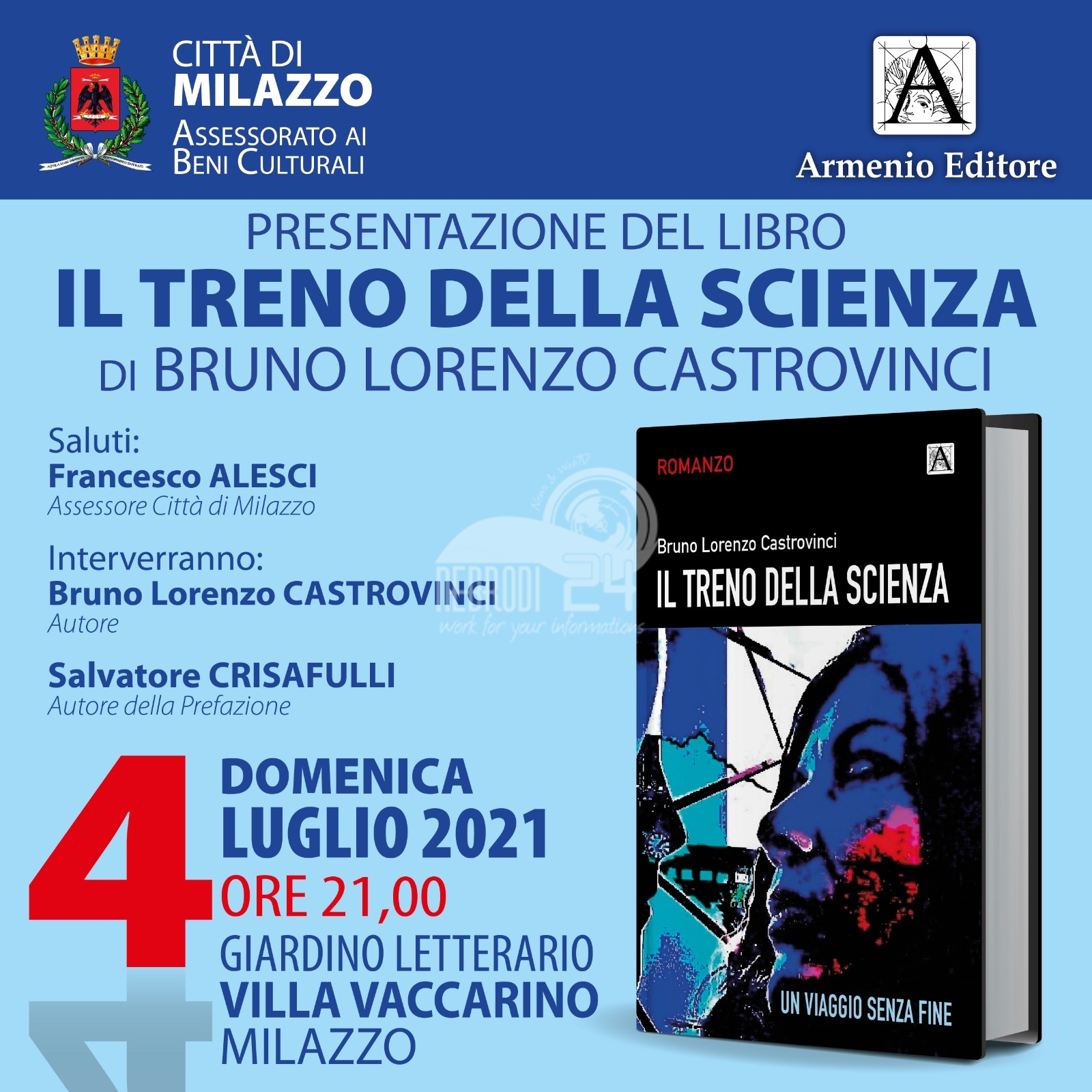 Milazzo – La presentazione del libro “Il Treno della Scienza” di Bruno Lorenzo Castrovinci