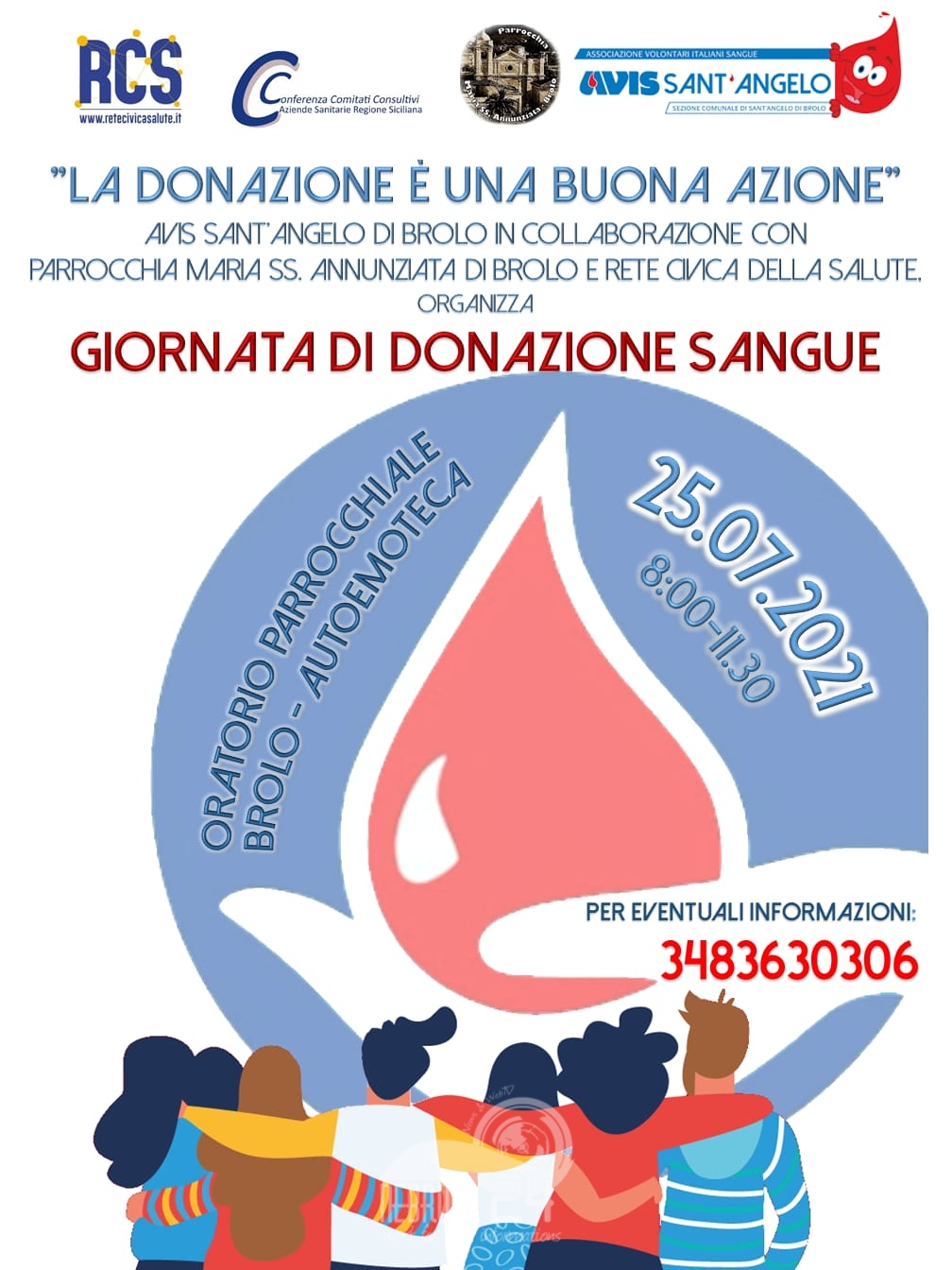Brolo – Avis: Domenica all’Oratorio Parrocchiale “Una giornata di donazione sangue”