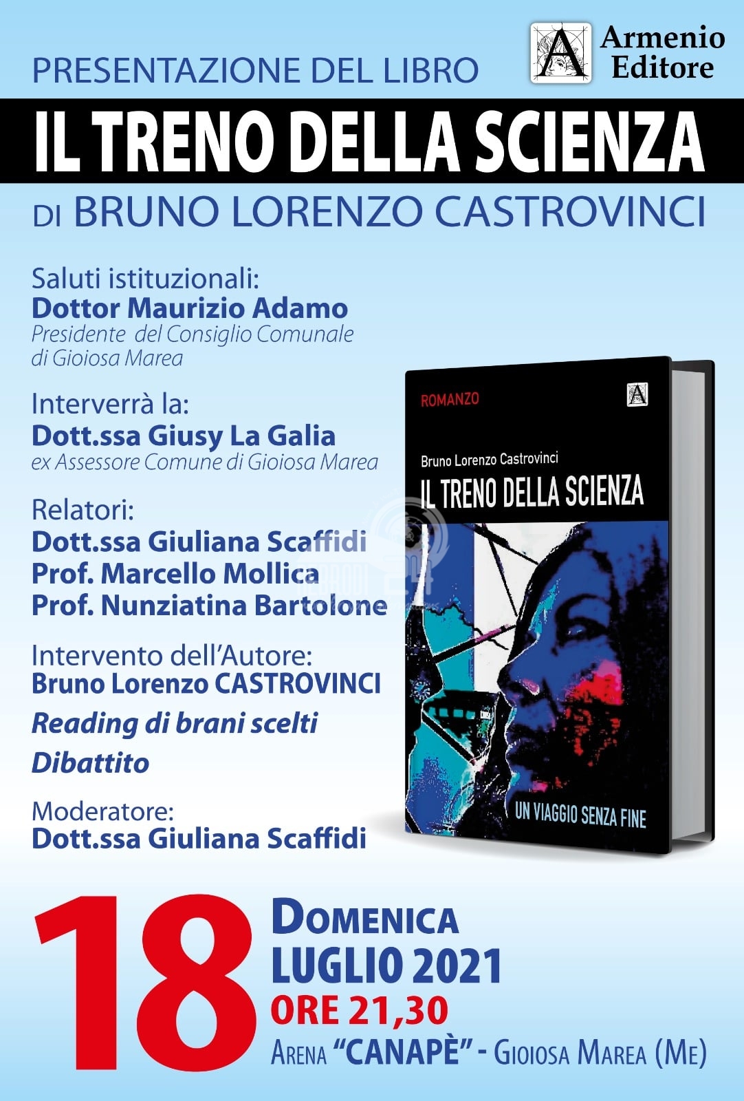 Gioiosa Marea – Domenica la presentazione del libro di Bruno Lorenzo Castrovinci, “Il Treno della Scienza”