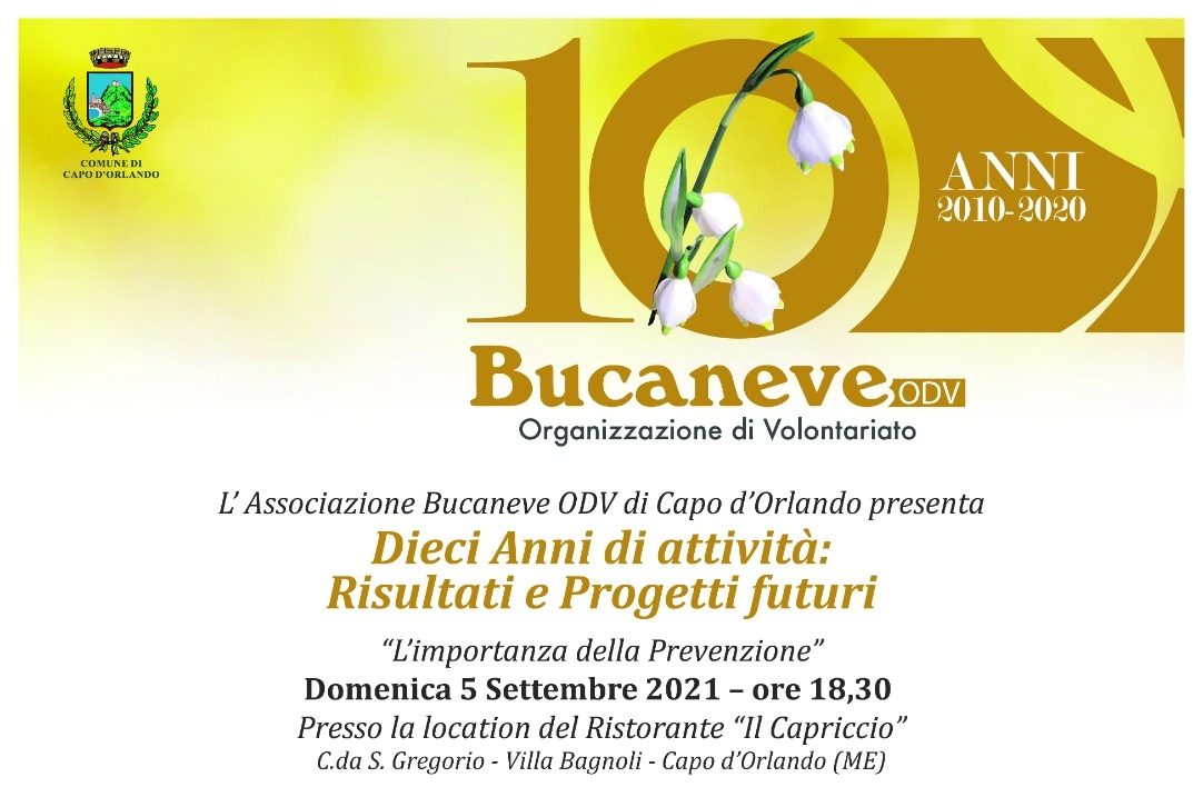 Capo d’Orlando – Domenica incontro sulla prevenzione. 10 anni dell’associazione Bucaneve