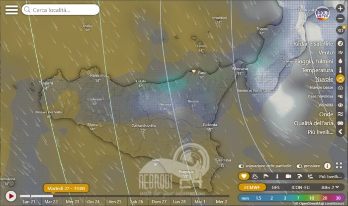 Brolometeo – Le previsioni: temporali, venti forti e nevicate sui rilievi