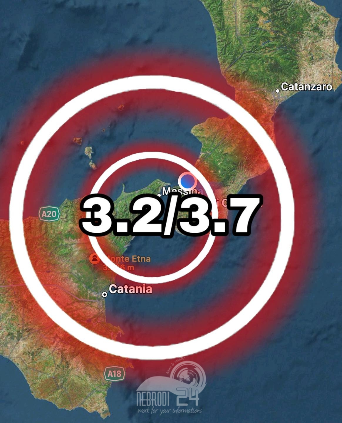 Messina e provincia – Terremoto di Magnitudo 3.2 avvertito tra le isole la costa tirrenica