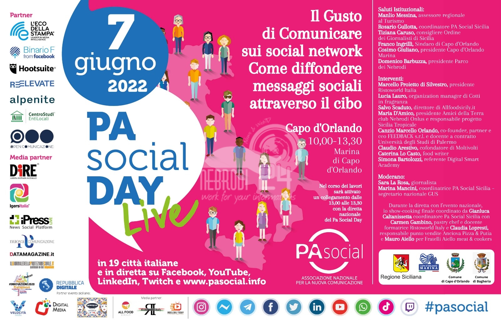 Capo D’Orlando – “Il gusto di comunicare sui social media – Come diffondere messaggi sociali attraverso il cibo” il tema del PA Social Day Siciliano