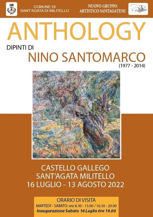 Sant’Agata di Militello –  Al Castello Gallego, sabato 16 luglio verrà inaugurata la mostra “Anthology dipinti di Nino Santomarco”