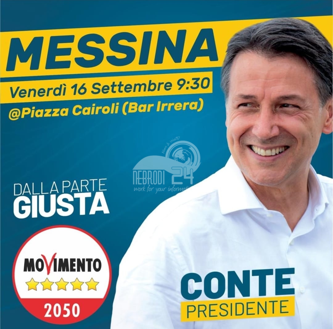 Messina – M5S: venerdì 16 settembre alle ore 9.30 arriva Giuseppe Conte