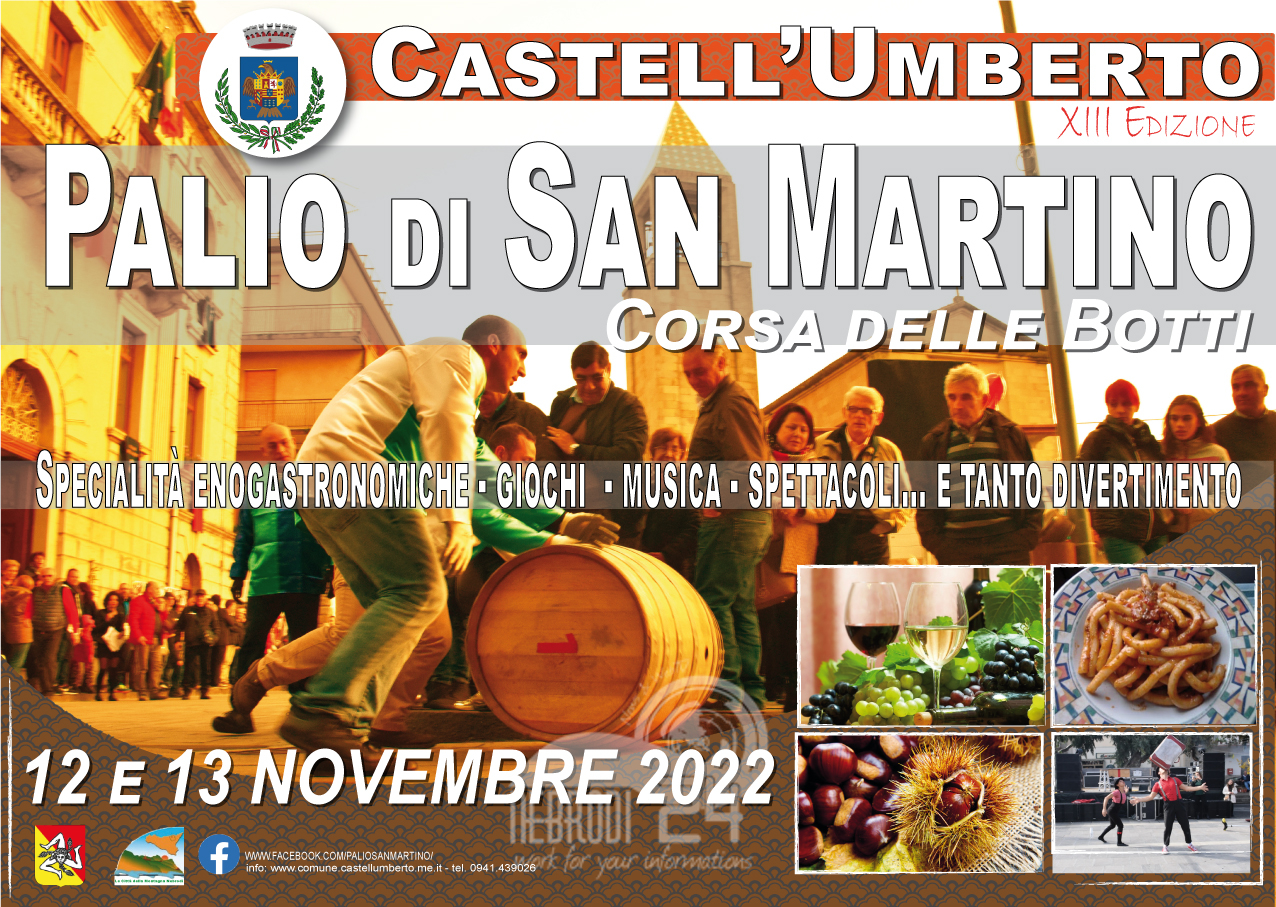 Castell’Umberto – Sabato 12 e domenica 13 novembre il Palio di San Martino e la Corsa delle Botti