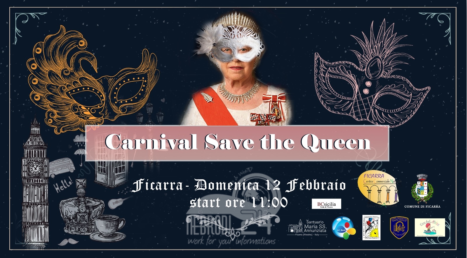 Ficarra – Domenica 12 febbraio… Carnival save the Queen!