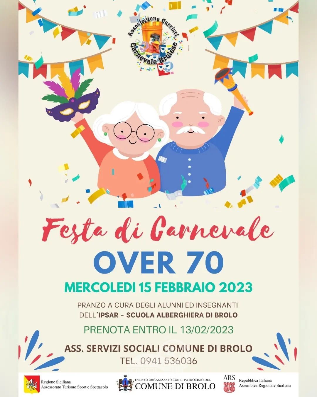 Brolo – Carnevale D’Argento: Domani, il pranzo con gli anziani over ’70