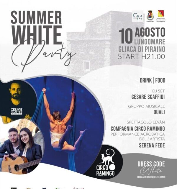 Gliaca di Piraino – Summer White Party: il 10 agosto la magica “Notte Bianca”, dalle ore 21,00 sul lungomare