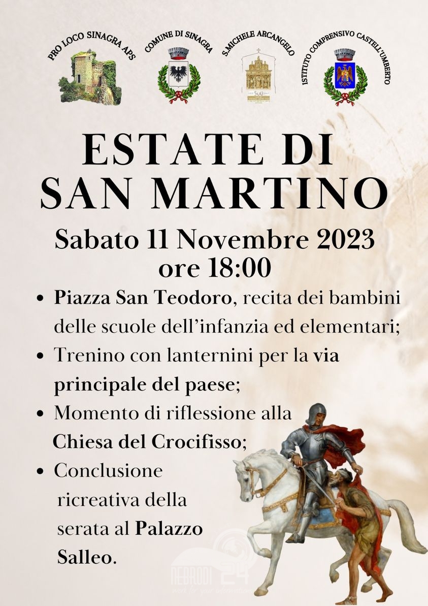 Sinagra – Sabato 11 novembre, la Pro Loco organizza l’Estate di San Martino