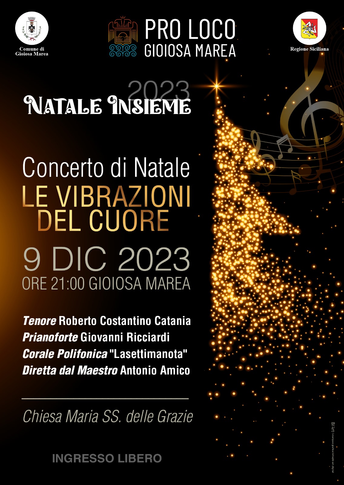 Gioiosa Marea – “NATALE INSIEME 2023” : Concerto di musiche e Canti Natalizi “Le vibrazioni del cuore”