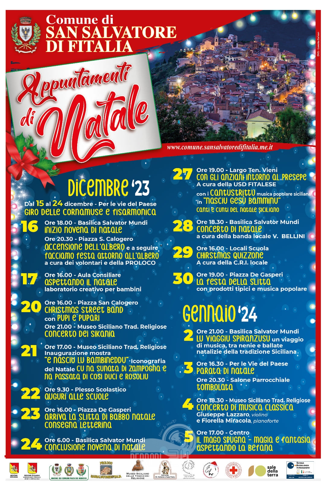 San Salvatore di Fitalia – Natale 2023: un calendario tradizionale, con una serie di eventi destinati a tutte le fasce d’età